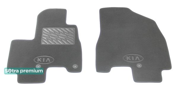 Двошарові килимки Sotra Premium Grey для Kia Carnival (mkIII)(1 ряд) 2014-2021 - Фото 1