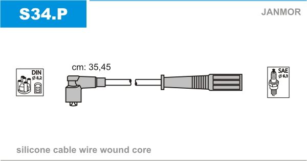 Провода зажигания JanMor S34 для ВАЗ 1111 Ока - Фото 1