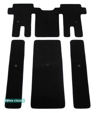 Двухслойные коврики Sotra Classic Black для Kia Carnival (mkIII)(2 ряд - 1+1)(3 ряд - 1+1)(2-3 ряд) 2014-2021 - Фото 1