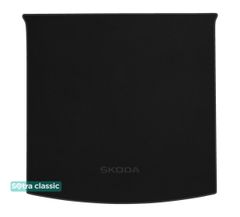 Двошарові килимки Sotra Classic Black для Skoda Kodiaq (mkI)(5 місць)(із запаскою)(верхній)(багажник) 2016→