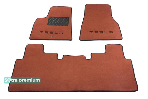 Двошарові килимки Sotra Premium Terracotta для Tesla Model S (mkI) 2012-2014 - Фото 1