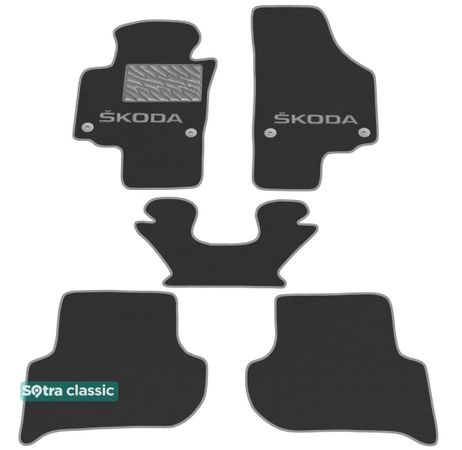 Двухслойные коврики Sotra Classic Grey для Skoda Yeti (mkI) 2009-2018 - Фото 1