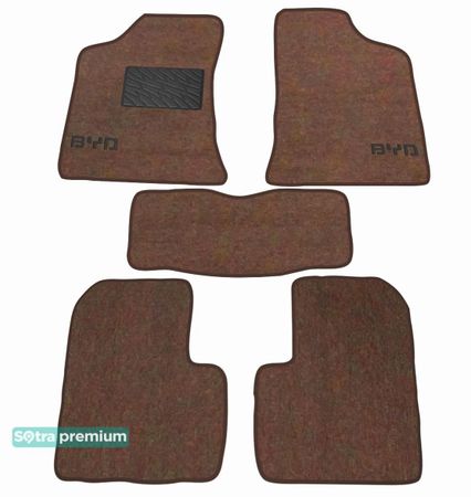 Двошарові килимки Sotra Premium Chocolate для BYD F3 (mkI) 2005-2013 - Фото 1
