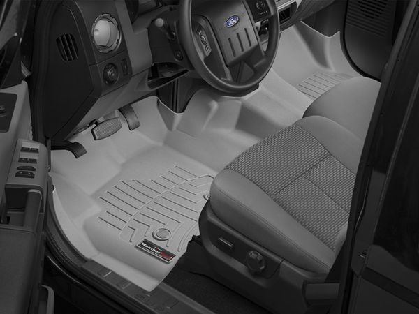 Коврики Weathertech Grey для Ford Super Duty (extended cab)(mkIII)(no 4x4 shifter)(1 row - 1pc.)(raised dead pedal) 2012-2016 automatic - Фото 2