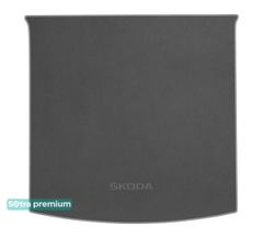 Двошарові килимки Sotra Premium Grey для Skoda Kodiaq (mkI)(5 місць)(із запаскою)(верхній)(багажник) 2016→