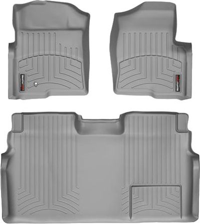 Коврики Weathertech Grey для Ford F-150 (double cab)(mkXII)(no 4x4 shifter)(no full console on 1 row)(1 fixing hook) 2009-2010 - Фото 1