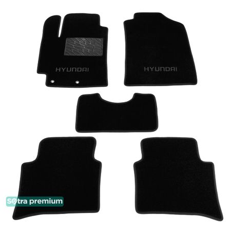 Двошарові килимки Sotra Premium Black для Hyundai Accent (mkV) 2017→ - Фото 1