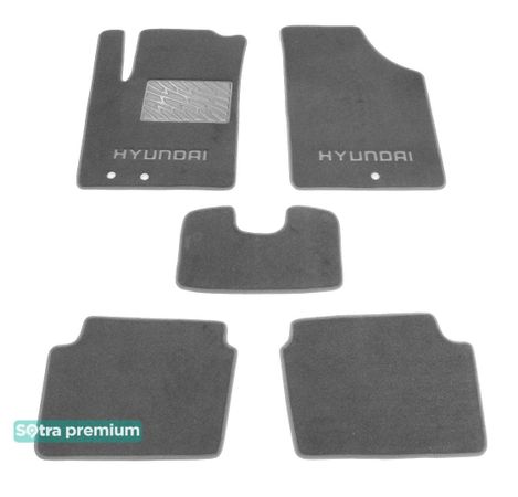 Двошарові килимки Sotra Premium Grey для Hyundai i10 (mkI) 2007-2014 - Фото 1