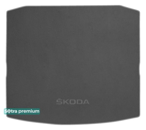 Двошарові килимки Sotra Premium Grey для Skoda Kodiaq (mkI)(без дворівневої підлоги)(без запаски/докатки)(багажник) 2016→ - Фото 1