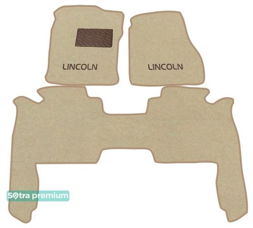 Двошарові килимки Sotra Premium Beige для Lincoln Navigator (mkII)(1-2 ряд) 2003-2006 - Фото 1