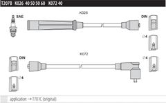 Провода зажигания Tesla T207B для Audi 80 (B2; B3; B4) 1.3-2.0 / Coupe (B3) 1.8-2.0 - Фото 2