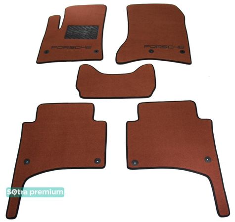 Двухслойные коврики Sotra Premium Terracotta для Porsche Cayenne (mkI) 2002-2010 - Фото 1