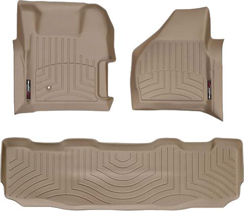 Коврики Weathertech Beige для Ford Super Duty (double cab)(mkII)(with 4x4 shifter) 2008-2010 automatic - Фото 1