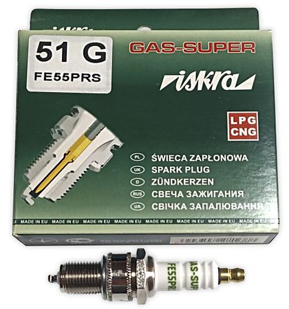 Свеча зажигания Iskra Gas Super 51G (FE55PRS-11) - Фото 1