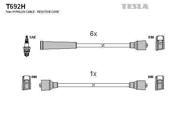 Дроти запалювання Tesla T692H для ГАЗ 51 / 52 (6V) - Фото 2
