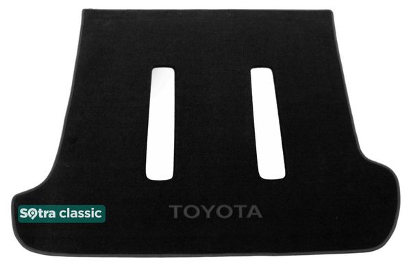 Двухслойные коврики Sotra Classic Black для Toyota Land Cruiser Prado (J120)(с вырезами под 3 ряд)(багажник) 2002-2009 - Фото 1