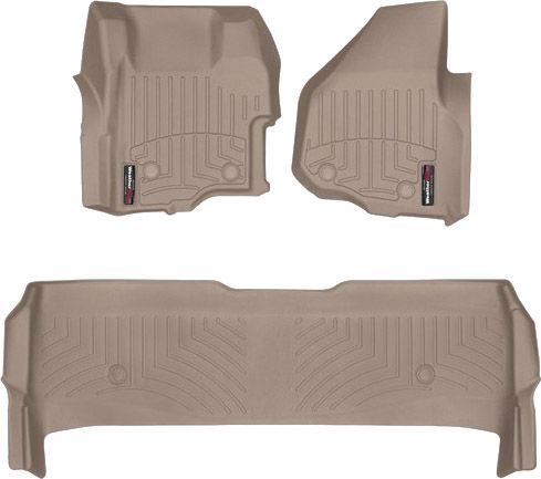 Коврики Weathertech Beige для Ford Super Duty (double cab)(mkIII)(with 4x4 shifter)(no dead pedal) 2011-2012 automatic - Фото 1