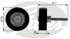 Ролик направляючий Gates T38054 (7803-21054) для Audi A1, A3; Seat Altea, Cordoba, Ibiza, Leon, Toledo; Skoda Fabia, Octavia, Rapid, Roomster, Superb, Yeti; Volkswagen Eos, Golf, Jetta, Passat, Polo, Scirocco, Tiguan, Touran - Фото 1