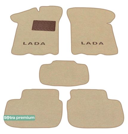 Двошарові килимки Sotra Premium Beige для Лада Самара (2108 / 2109 / 21099) 1990-2012 - Фото 1