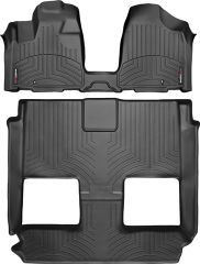 Коврики WeatherTech Black для Dodge Grand Caravan (mkV); Chrysler Grand Voyager (mkV)(no console)(2 row bucket Stow & Go seats)(1-2-3 row) 2011-2020
