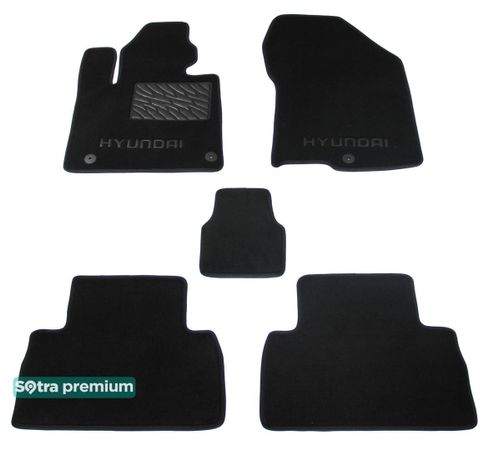 Двошарові килимки Sotra Premium Black для Hyundai Santa Fe (mkIV) 2018-2020 - Фото 1