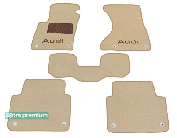 Двошарові килимки Sotra Premium Beige для Audi A8/S8 (mkII)(D3) 2002-2009 - Фото 1